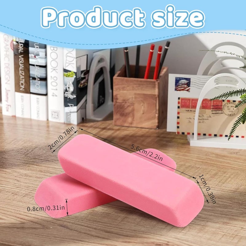 PRALB 144 Pack Pink Erasers Bulk Erasers for Art, School, and Office Use, Classroom - Image 2